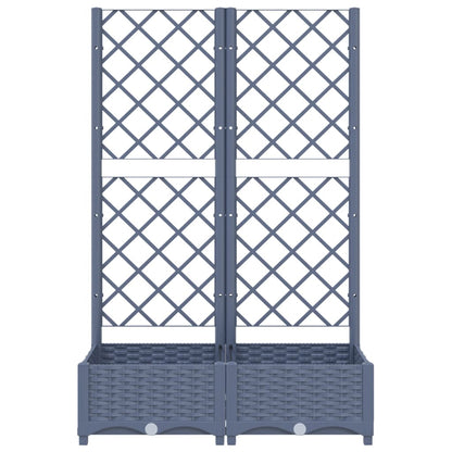 NNEVL Garden Planter with Trellis Blue Grey 80x40x121.5 cm PP - UrbanNest Co