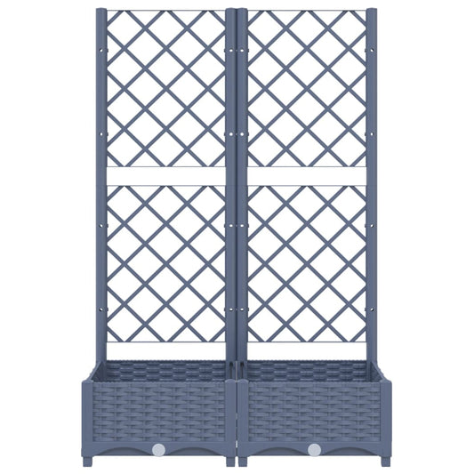 NNEVL Garden Planter with Trellis Blue Grey 80x40x121.5 cm PP - UrbanNest Co
