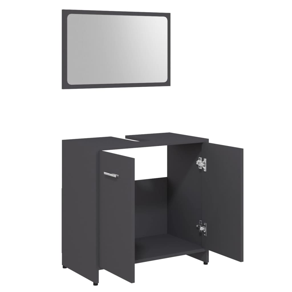 NNEVL Bathroom Furniture Set Grey Chipboard - UrbanNest Co