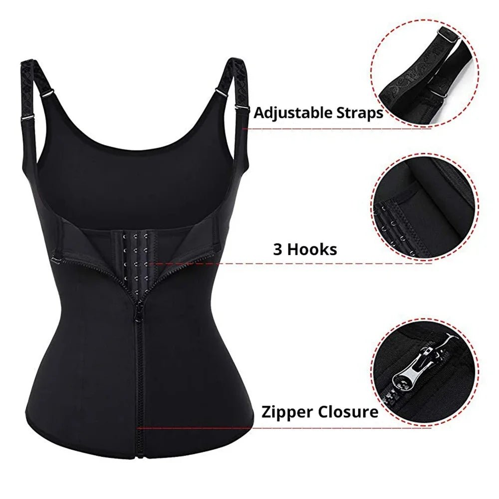 Waist Trainer Tank Top For Women Zipper Body Shaper Tummy Control - UrbanNest Co