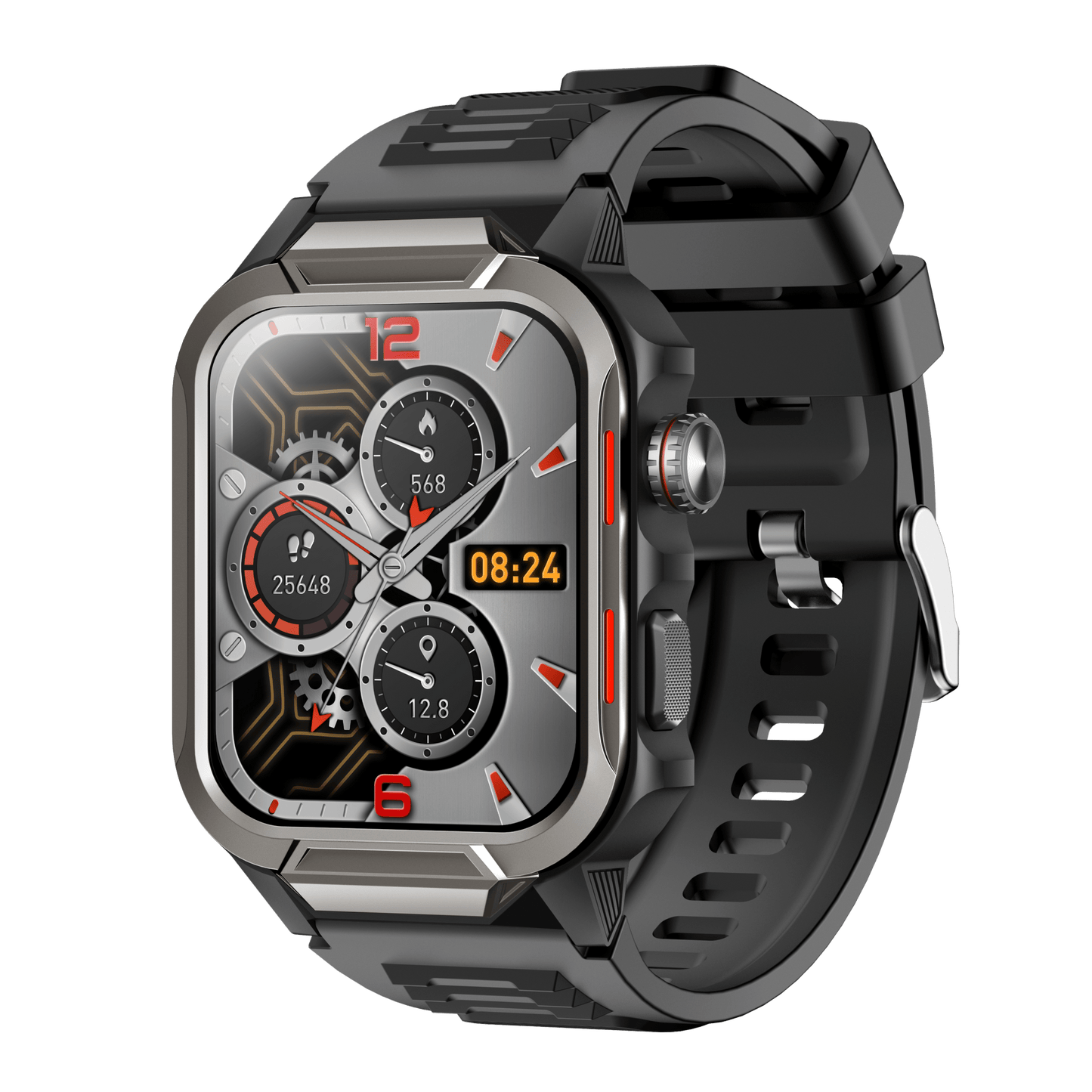 Rugged Smartwatch for Men 3ATM Waterproof Smartwatch 1.96 inch screen for Android and iOS Phones Fitness Tracker Watch with 100+ Sports Modes - UrbanNest Co