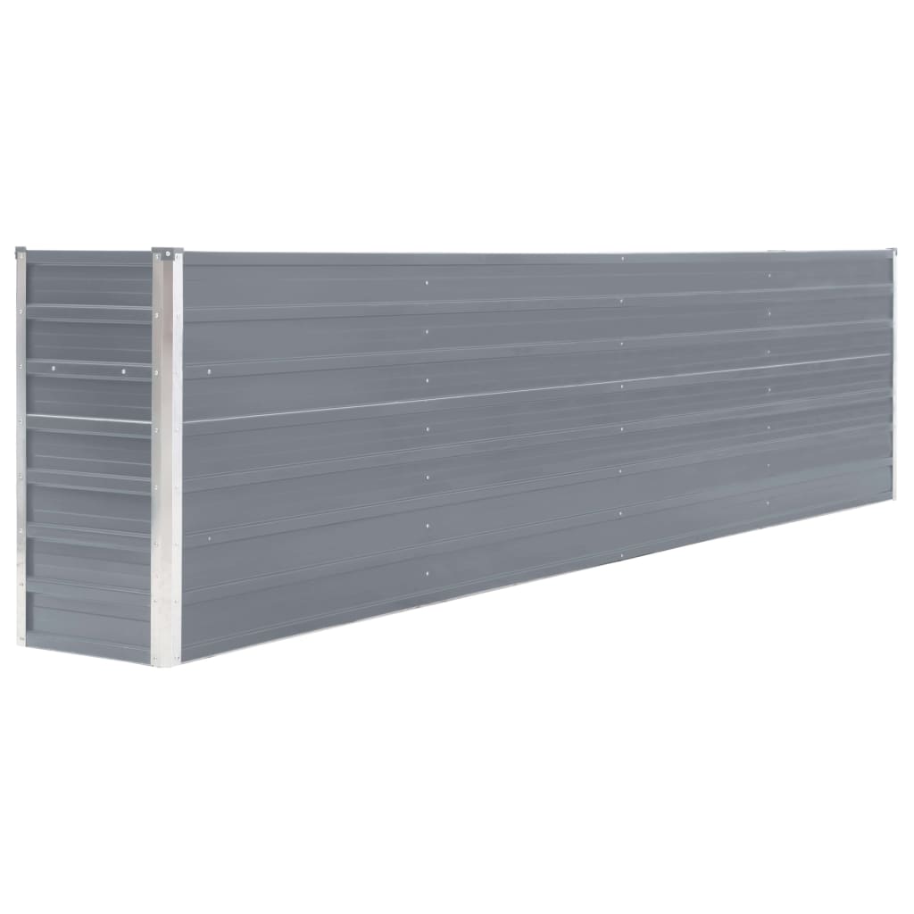NNEVL Raised Garden Bed 320x40x77 cm Galvanised Steel Grey - UrbanNest Co
