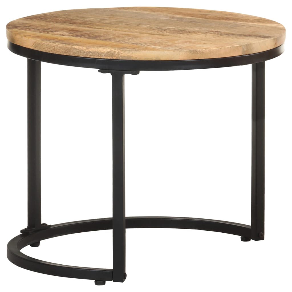 NNEVL Side Tables 3 pcs Rough Mango Wood - UrbanNest Co