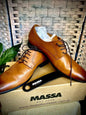 NNEDSZ Massa Ascoli Leather Derby Dress Lace Up Shoes Wedding Business Formal in Tan - UK 9 - UrbanNest Co
