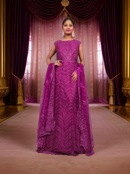 Gown with Glitter & Shimmery effect for Women by Shreekama - UrbanNest Co