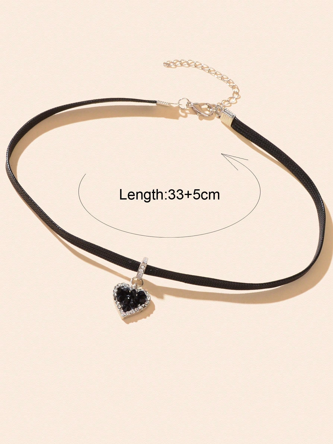Black Heart Pendant Leather Cord Short Necklace Stylish Choker - UrbanNest Co