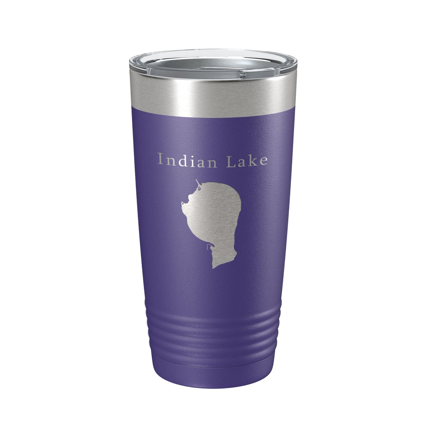 Indian Lake Map Tumbler Travel Mug Insulated Laser Engraved Coffee Cup Silver Creek Township Michigan 20 oz - UrbanNest Co