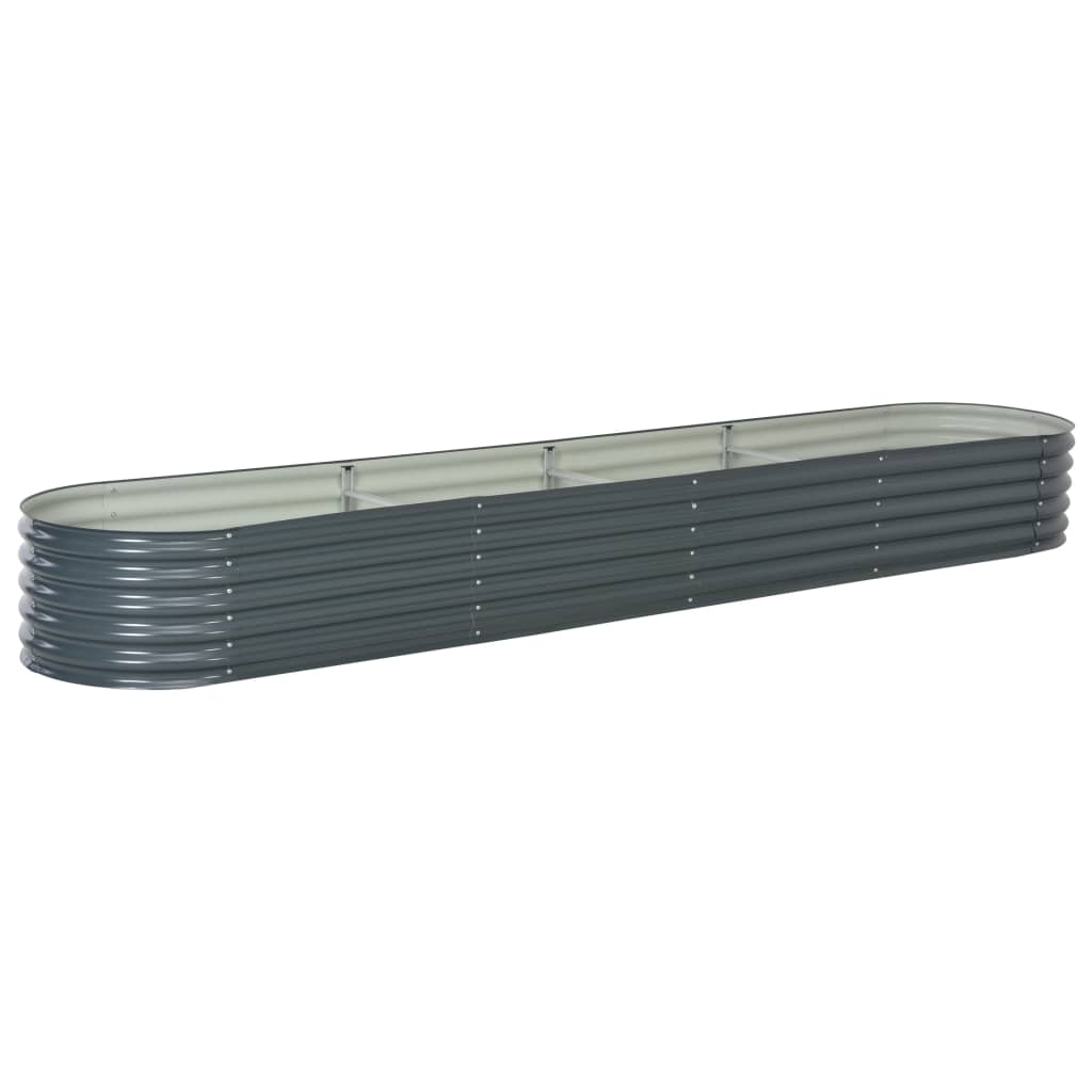 NNEVL Garden Raised Bed 400x80x44 cm Galvanised Steel Grey - UrbanNest Co