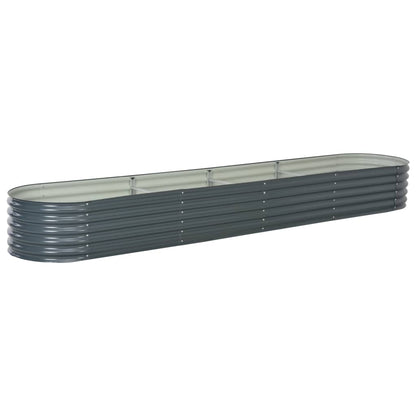 NNEVL Garden Raised Bed 400x80x44 cm Galvanised Steel Grey - UrbanNest Co