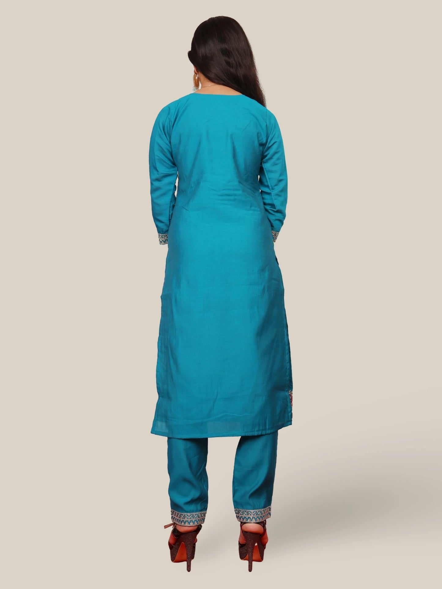 Woman Straight Suit Set with Pant - Dupatta - UrbanNest Co