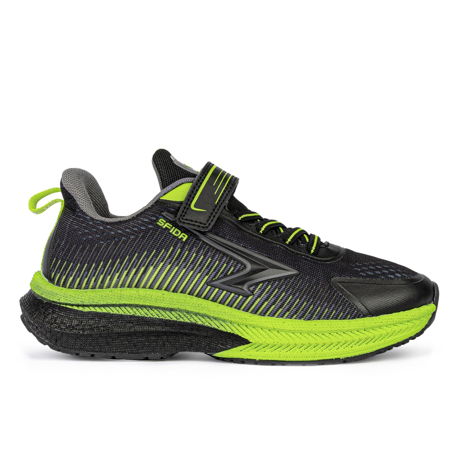 Zephyr 2.0 Boys Runners - Black/Lime V Strap - UrbanNest Co