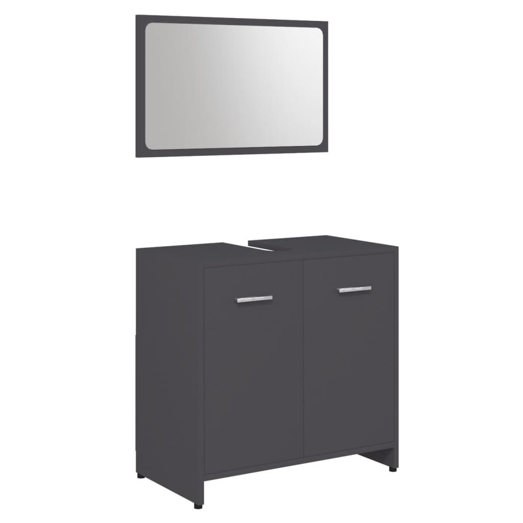 NNEVL Bathroom Furniture Set Grey Chipboard - UrbanNest Co