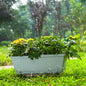 NNEAGS 49.5cm Blue Rectangular Planter Vegetable Herb Flower Outdoor Plastic Box with Holder Balcony Garden Decor Set of 3 - UrbanNest Co