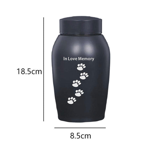 Stainless Steel Pet Memorial Urn: Black Portable & Moisture - Proof Ash Keepsake Designed for Small Pets - UrbanNest Co