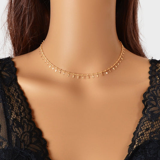 Classic Dainty Thin Charm Choker Gold Short Chain Necklaces Minimalist Jewellery - UrbanNest Co