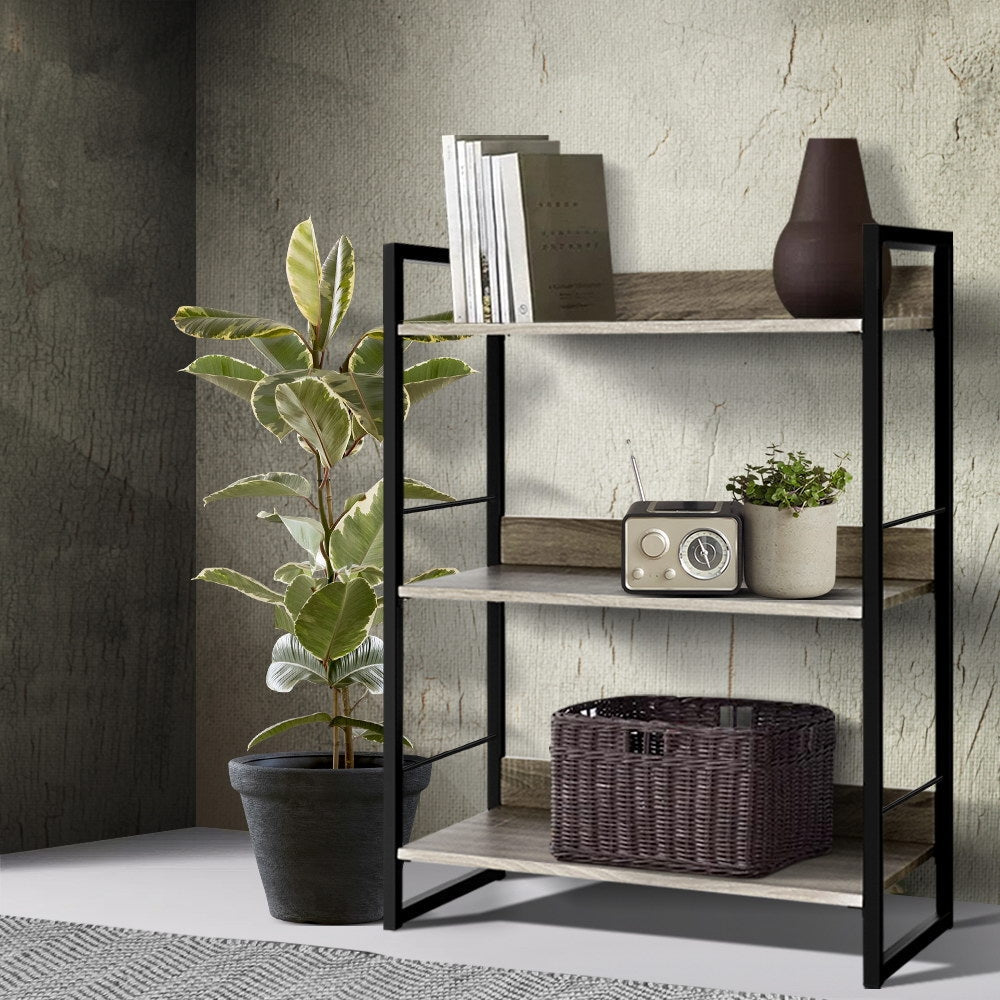 NNEDSZ Bookshelf Display Shelves Metal Bookcase Wooden Book Shelf Wall Storage - UrbanNest Co