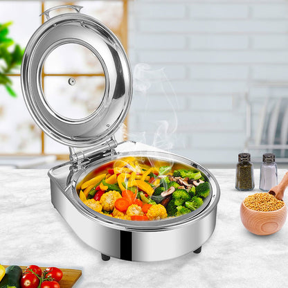 NNEAGS Stainless Steel Round Chafing Dish Tray Buffet Cater Food Warmer Chafer with Top Lid - UrbanNest Co