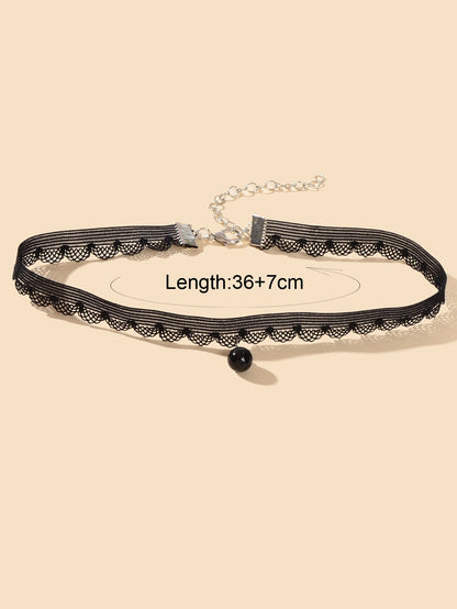 Classic Black Velvet Choker Round Charm Necklace Women Halloween Cosplay Jewelry - UrbanNest Co