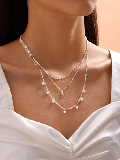 AU Local Fashion Pearl Charm Gold Multi - layer Chain Necklace New Style Jewellery - UrbanNest Co