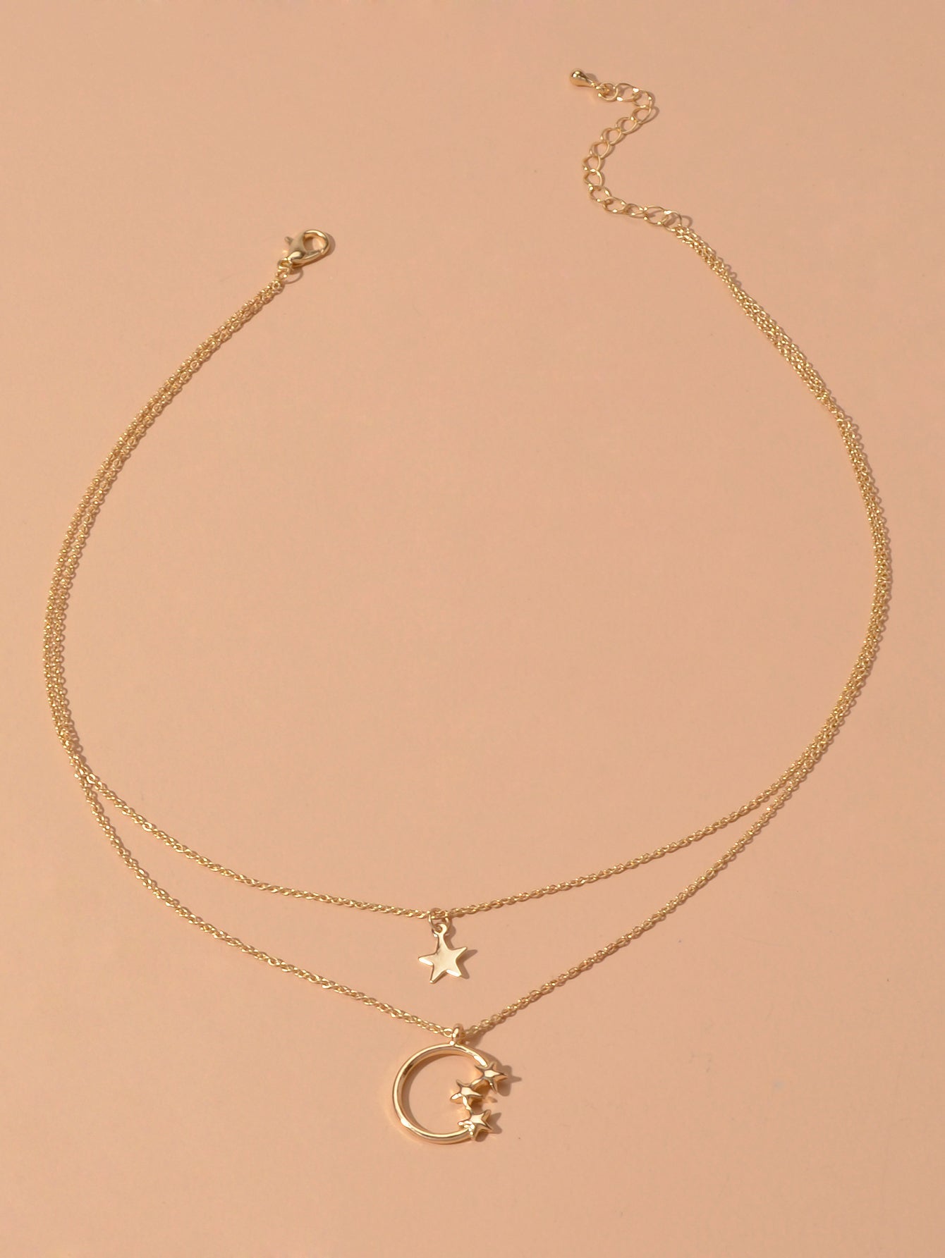 Awesome Jewelry Double layer Chain Star Circle Pendant Necklace Engagement Gift - UrbanNest Co