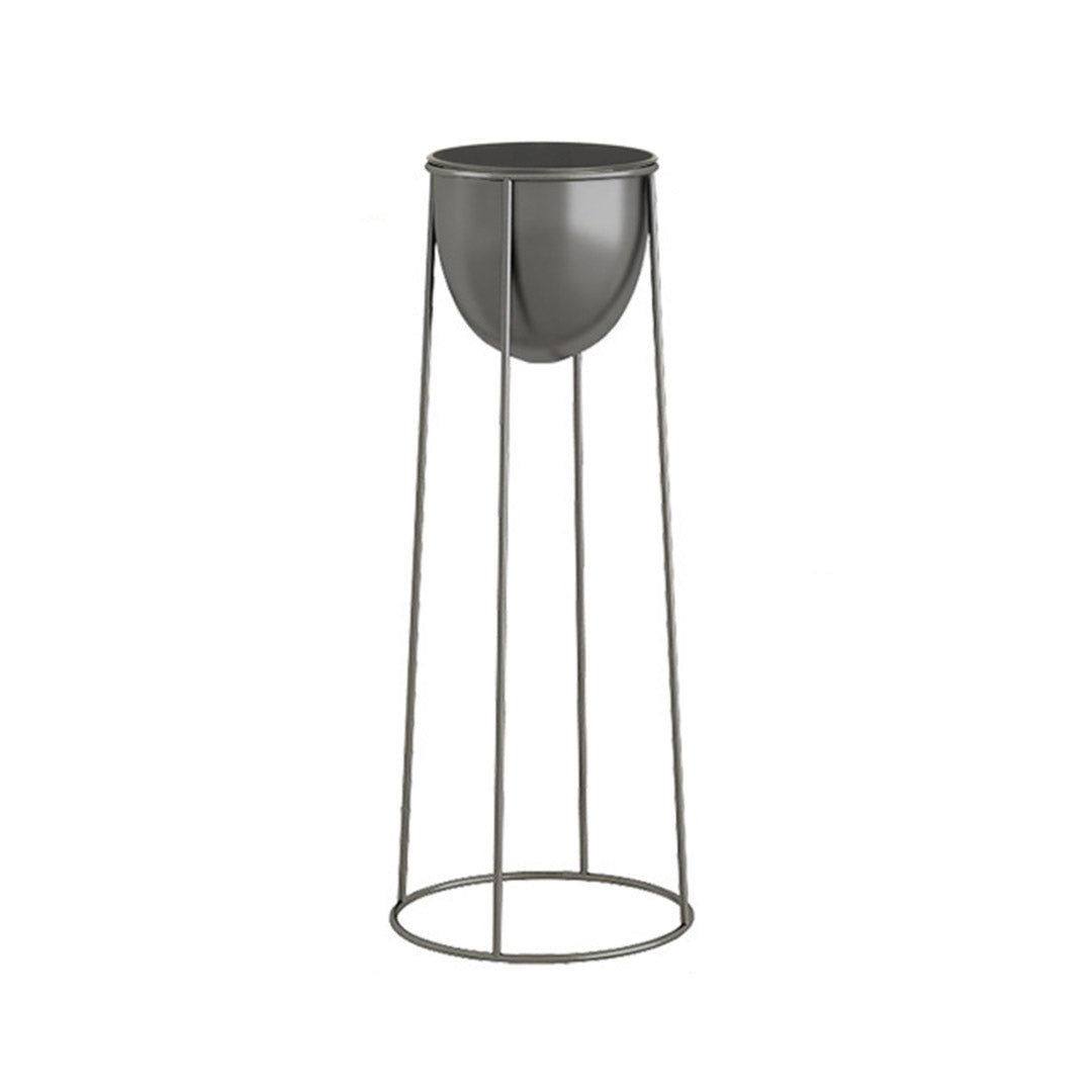 SOGA 70cm Round Wire Metal Flower Pot Stand with Black Flowerpot Holder Rack Display - UrbanNest Co