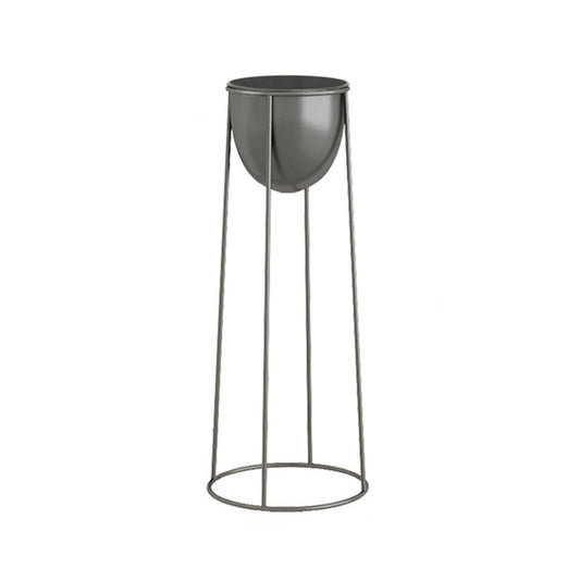 SOGA 70cm Round Wire Metal Flower Pot Stand with Black Flowerpot Holder Rack Display - UrbanNest Co