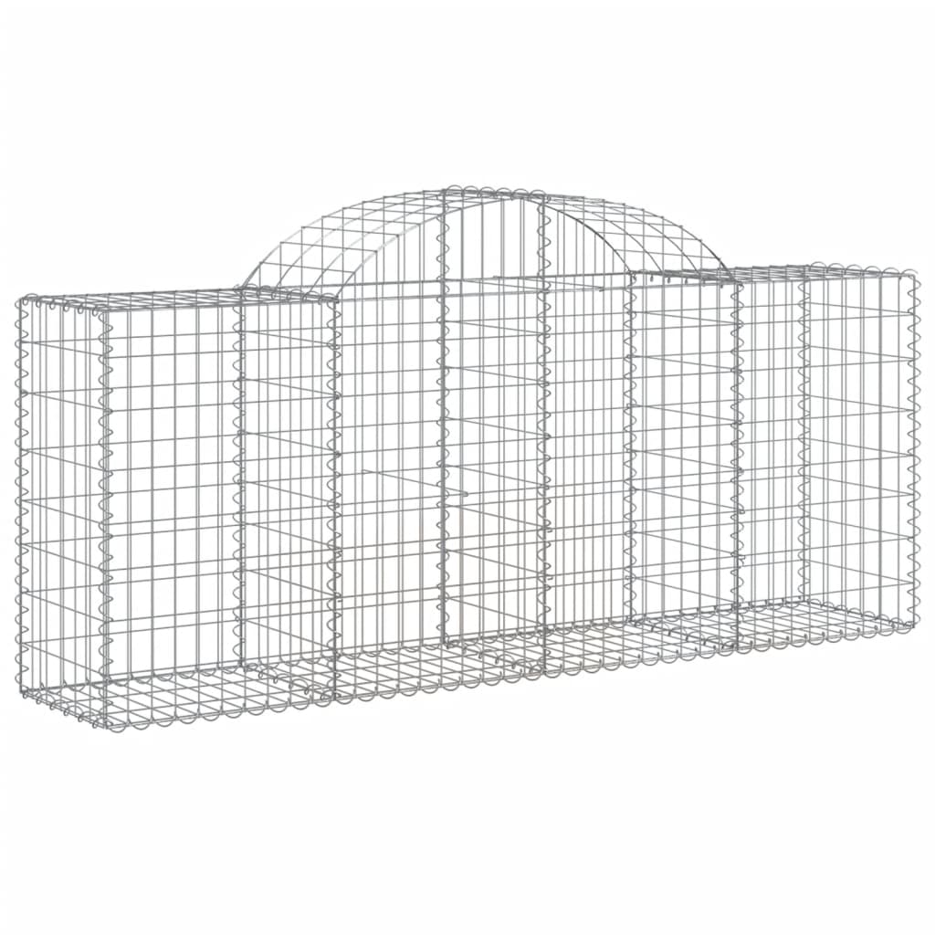 NNEVL Arched Gabion Baskets 3 pcs 200x50x80/100 cm Galvanised Iron - UrbanNest Co