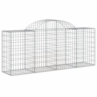 NNEVL Arched Gabion Baskets 3 pcs 200x50x80/100 cm Galvanised Iron - UrbanNest Co