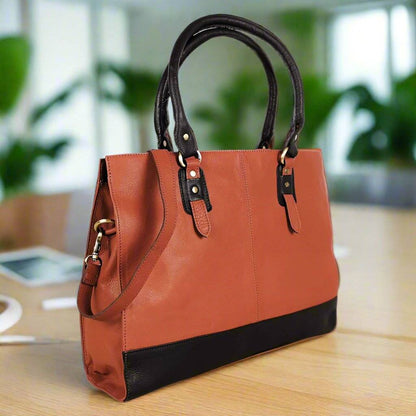 The Signature 17" Leather Laptop Bag, Brown - UrbanNest Co