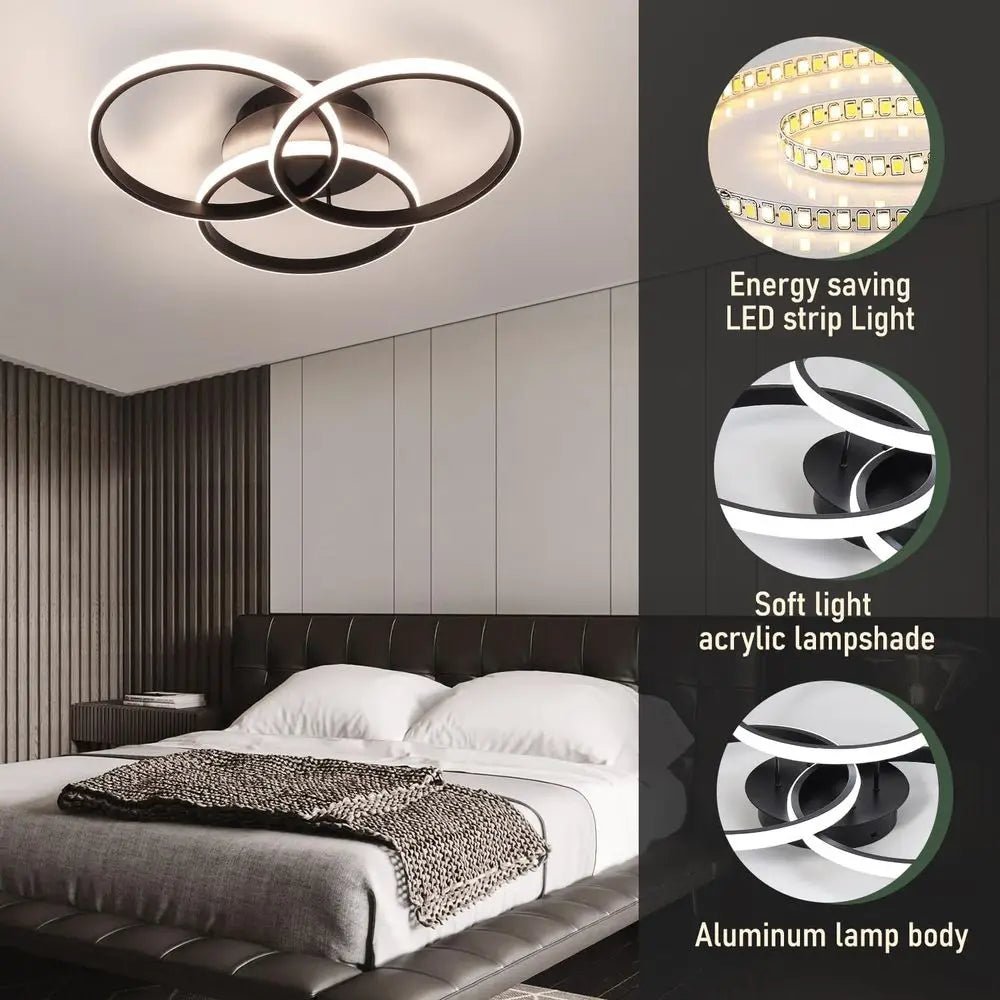 Dimmable LED Ceiling Light Fixtures with Remote Control, Suitable for Bedroom, Living Room, Dining Room, Kitchen (3000K - 6500K) - UrbanNest Co