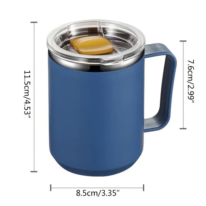 Stainless Steel Insulated Coffee Mug – 450 ml (Double - Wall Vacuum, Handle & Lid) - UrbanNest Co