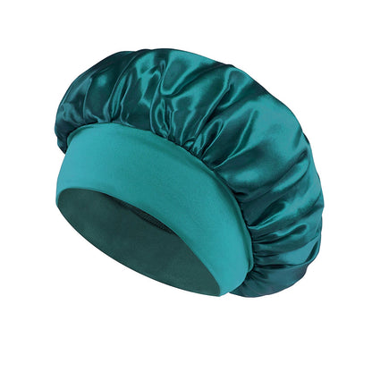 Solid Color Bath Cap Adult Fashion Satin Wide Brim Sleep Cap for Women Chemotherapy Hair Care - UrbanNest Co