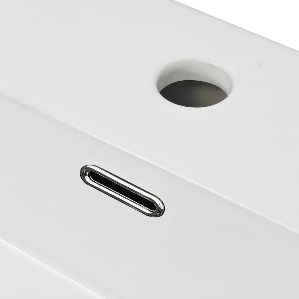 NNEVL Basin with Faucet Hole Ceramic White 60.5x42.5x14.5 cm - UrbanNest Co