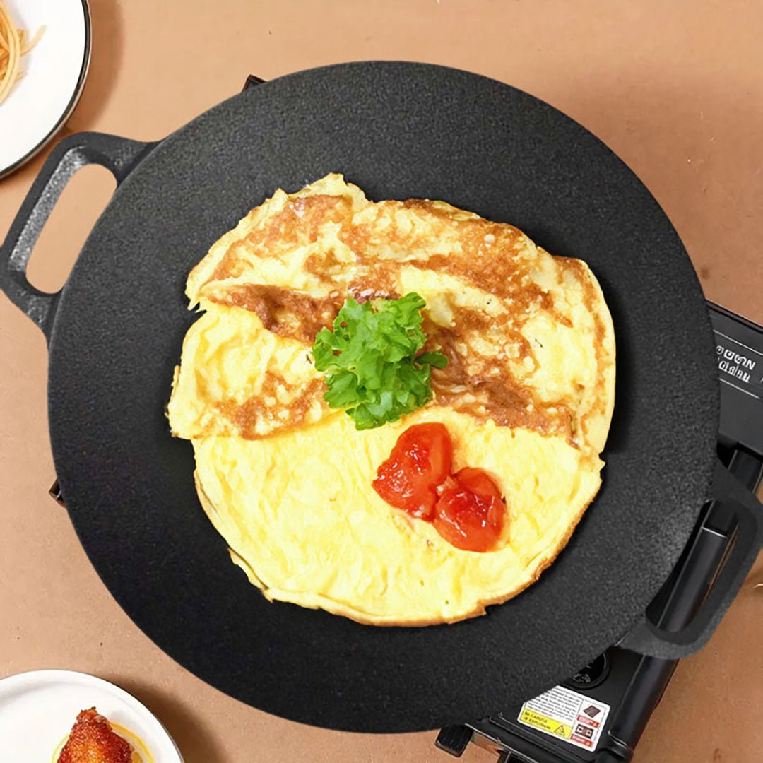 SOGA 2X Cast Iron Induction Crepes Pan Baking Cookie Pancake 40x33cm - UrbanNest Co