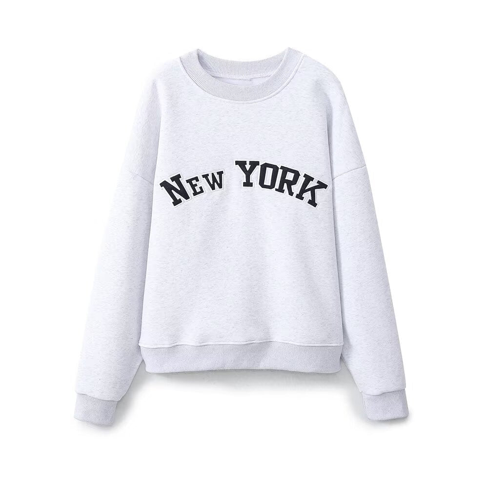 Loose text embroidered velvet hoodie - UrbanNest Co