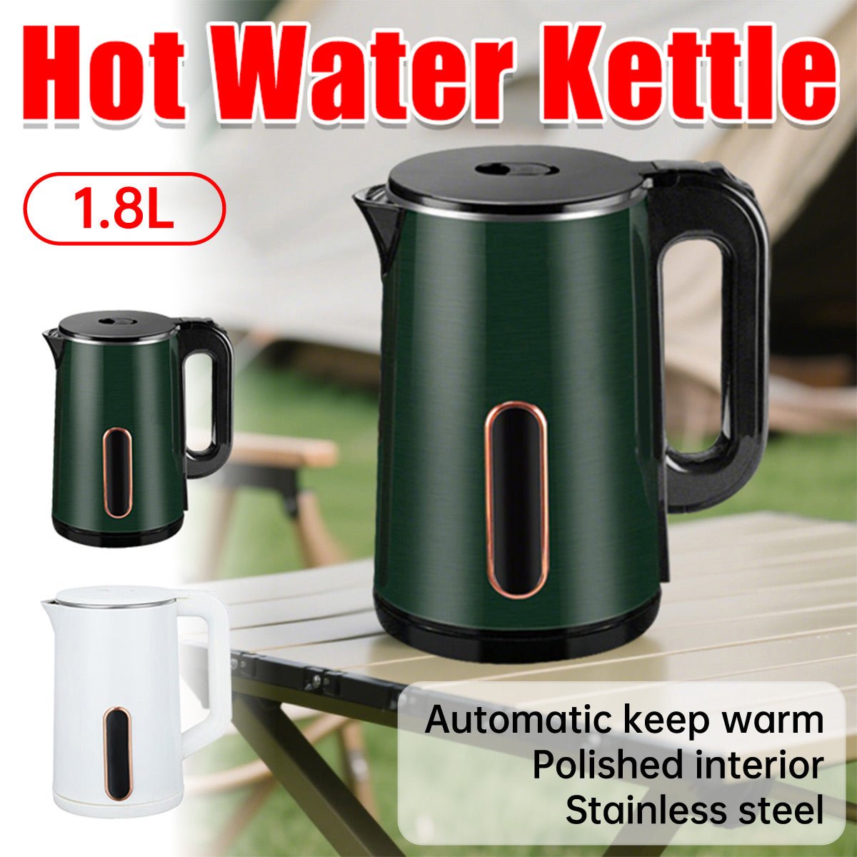 1.8L Capacity 304 Stainless Steel Electric Kettle Grade Food Safe Durable - UrbanNest Co