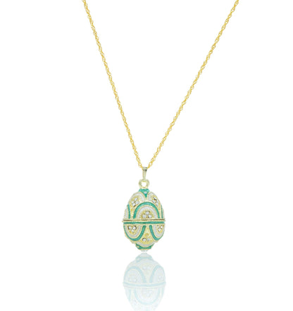 Gold & Light Blue Egg Pendant Necklace - UrbanNest Co