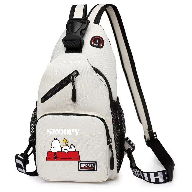 19*6*34CM Snoopy Cartoon Print Large Capacity Backpack Shoulder Bag Chest Crossbody Bag - UrbanNest Co