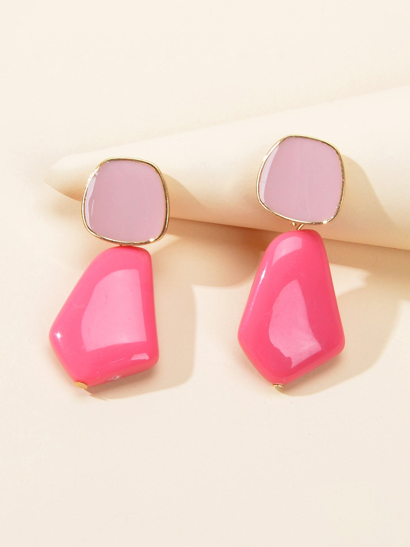 Y2k Style Trendy Candy Color Geometric Dangle Party Pierced Earrings Party Gift - UrbanNest Co