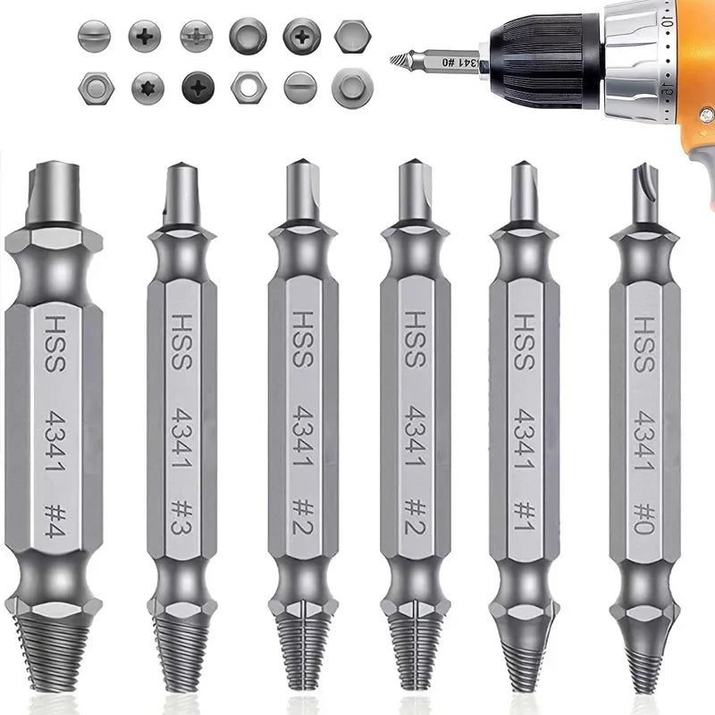 Damaged Screw Extractor Set HSS Drill Bit Stripped Broken Remover Small Easily Quickly Take Out Kit Easy Demolition Power Tools - UrbanNest Co