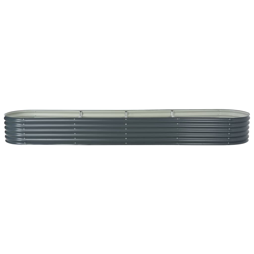 NNEVL Garden Raised Bed 400x80x44 cm Galvanised Steel Grey - UrbanNest Co