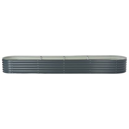 NNEVL Garden Raised Bed 400x80x44 cm Galvanised Steel Grey - UrbanNest Co