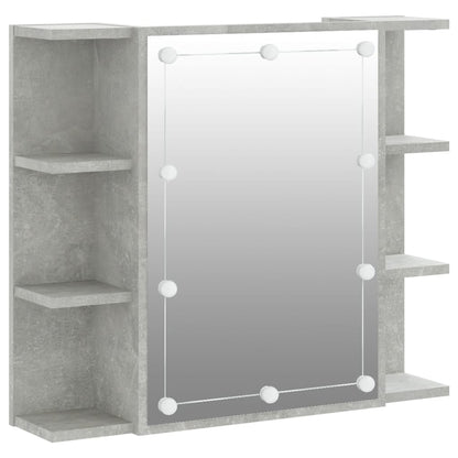NNEVL Mirror Cabinet with LED Concrete Grey 70x16.5x60 cm - UrbanNest Co