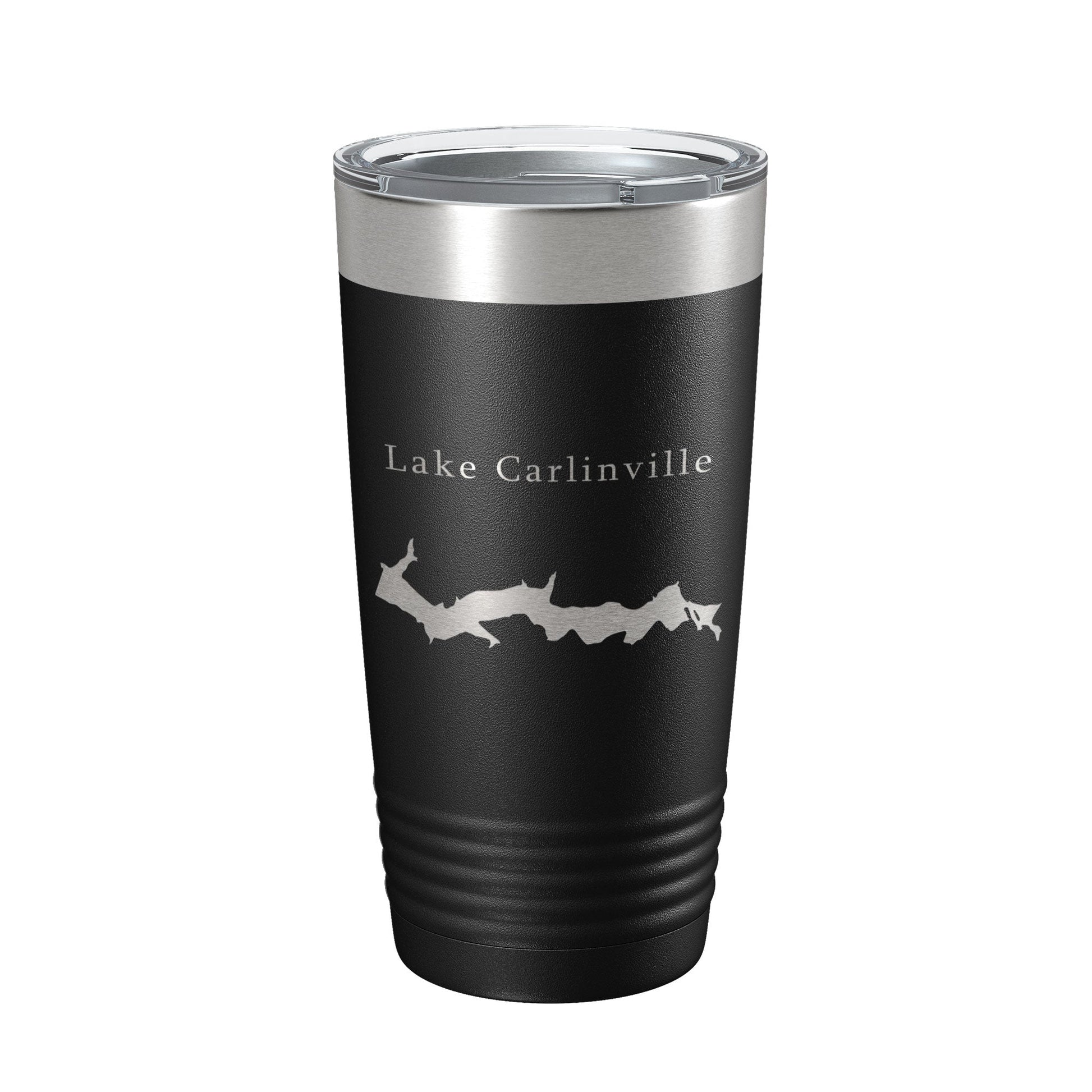 Lake Carlinville Map Tumbler Travel Mug Insulated Laser Engraved Coffee Cup Illinois 20 oz - UrbanNest Co