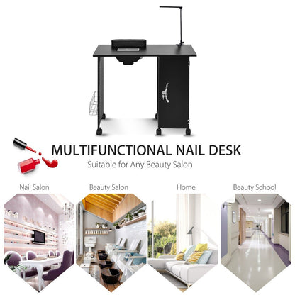 NNECW Manicure Nail Table with 5 Removable Drawers for Salon - UrbanNest Co