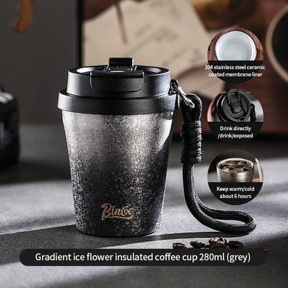 280ml Double Wall Ceramic Lined Travel Mug Car - UrbanNest Co
