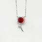 Sterling Silver Rose Garden Aroma Necklace - Crimson | Energy & Healing | Diffuse on the go - UrbanNest Co