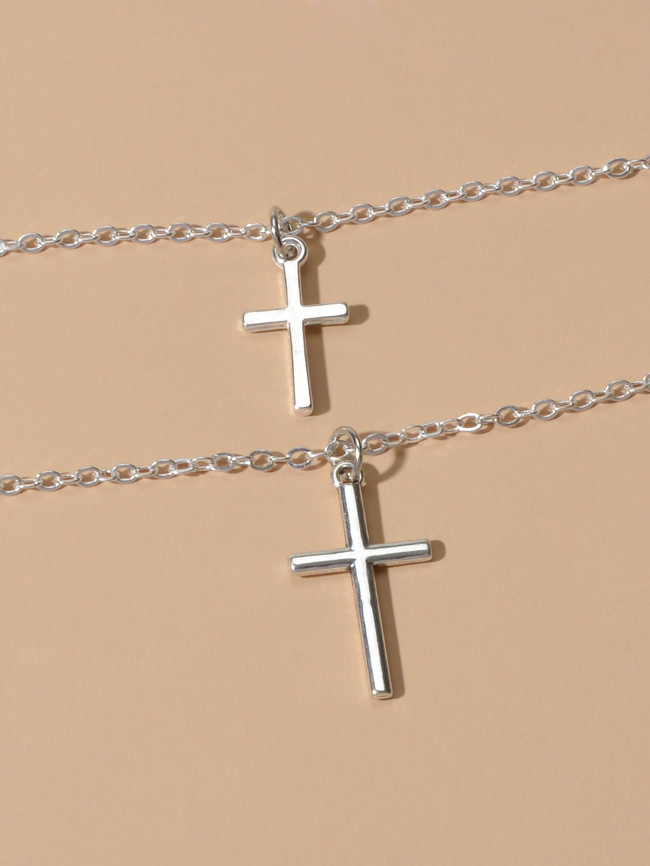Fashion Jewellery Silver Chain Double layer Chain Cross Pendant Women Necklace - UrbanNest Co