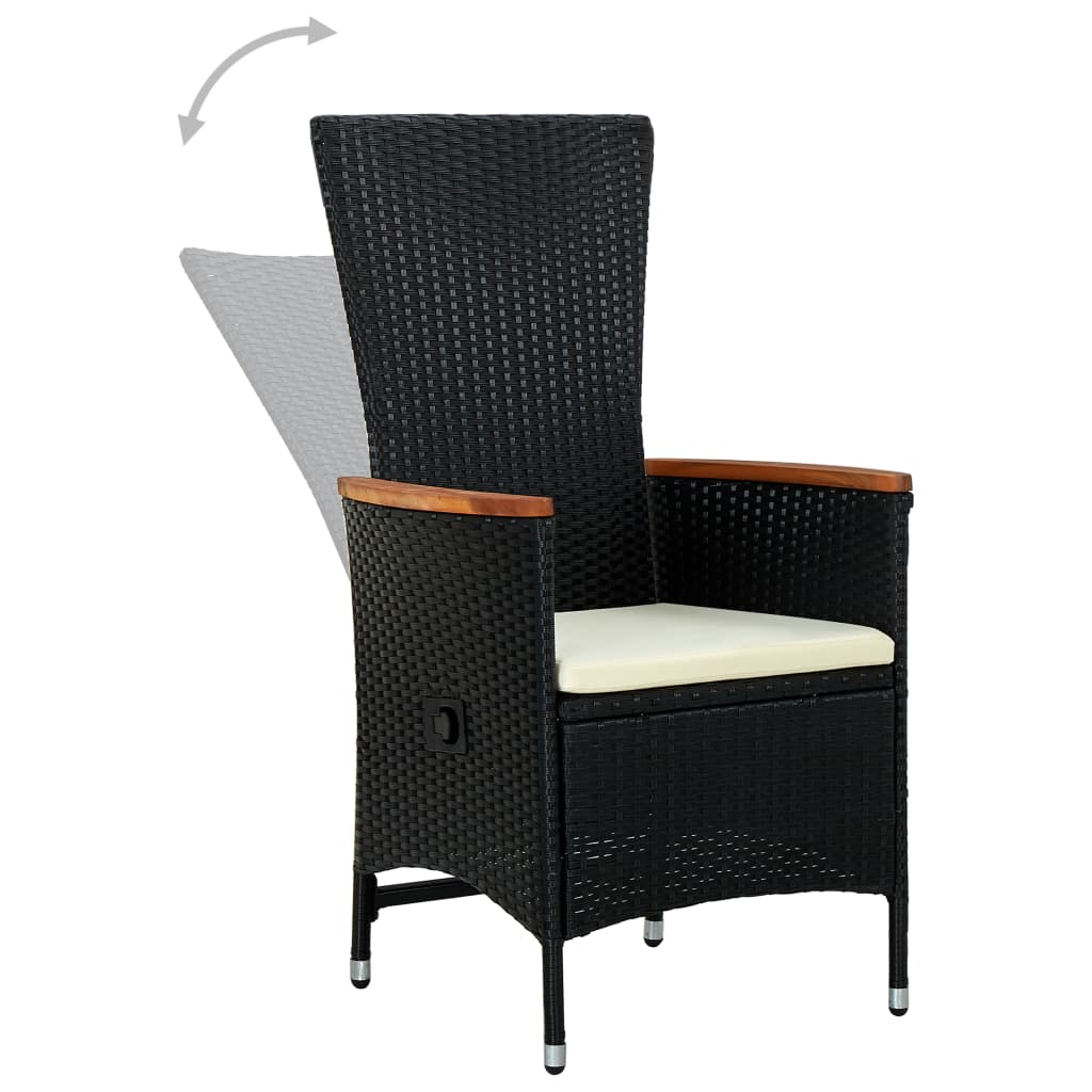 NNEVL 3 Piece Garden Dining Set with Cushions Black - UrbanNest Co