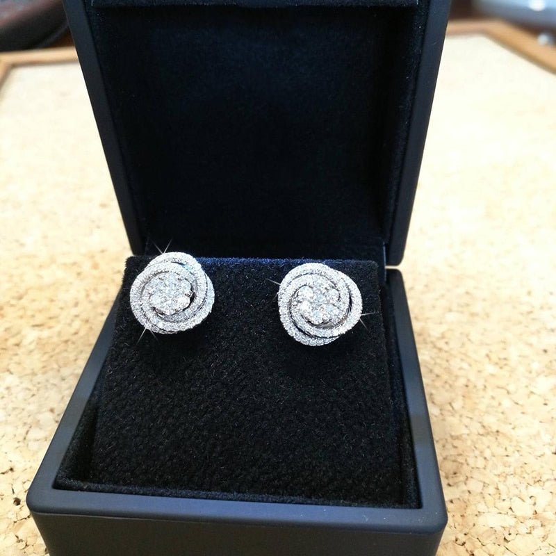 Designer Statement Simulated Diamond Bridal Stud Earrings - UrbanNest Co